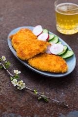 Fried chicken breasts