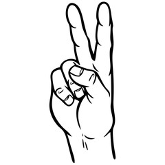 Hand Peace Sign Illustration