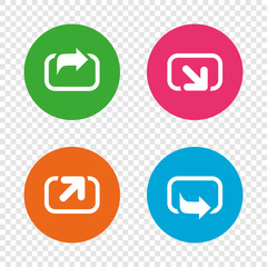 Action icons. Share symbols.