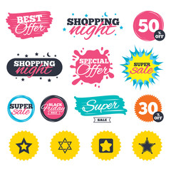 Star of David icons. Symbol of Israel.