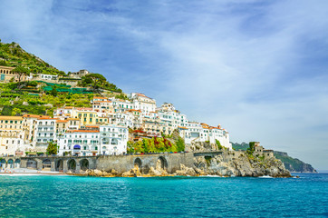 Fototapeta na wymiar view of Amalfi town on Amalfi coast, Campania, Italy