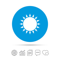 Sun icon. Sunlight summer symbol.