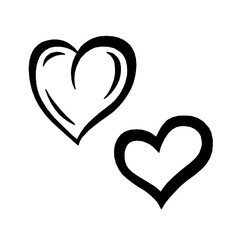 Hand drawn hearts. Design elements for Valentine s day.