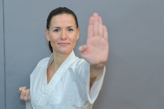 Woman In Martial Arts Stance