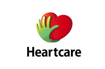 Heart Care Logo Design Illustration