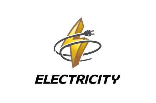 Electricity Symbol Logo Design Illustration