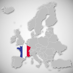 Map of Europe - France