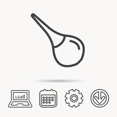 Medical clyster icon. Enema sign. Notebook, Calendar and Cogwheel signs. Download arrow web icon. Vector