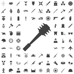 Spiked cudgel club weapon flat icon