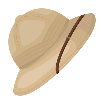 Cork hat from the sun.African safari single icon in cartoon style vector  symbol stock illustration web. Stock Vector | Adobe Stock