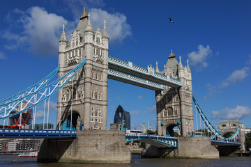 Fototapeta na wymiar The Tower Bridge at London, United Kingdom