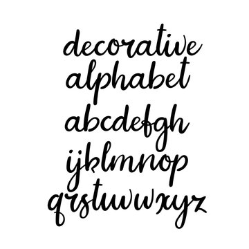 Handwritten lowercase letters. Vector handwritten alphabet. Modern calligraphy font