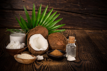 Fototapeta na wymiar close-up of a coconuts
