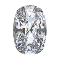 3D illustration cushion diamond stone © 3djewelry