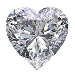 3D illustration heart diamond stone
