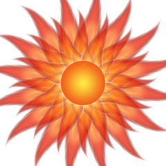 Symbol of the sun on a white background