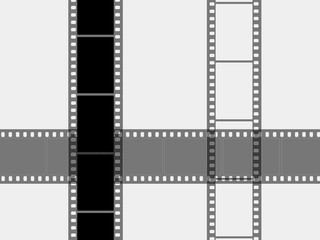 Photographic films on a white background