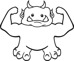 stark muskeln trainieren beast bodybuilder fitness sexy süß niedlich oger ork troll komisch lustig monster klein frech böse horror comic cartoon