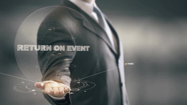 Return On Event with hologram businessman concept