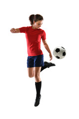 Fototapeta premium Woman Playing Soccer