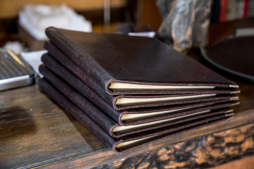 Restaurant menu on the table