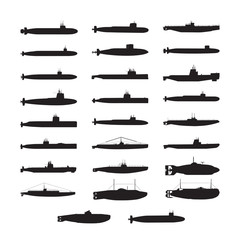 submarine silhouette . Vector Illustration.. Collection set