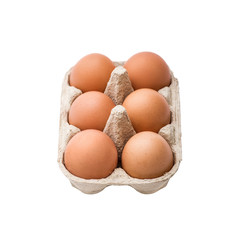 Organic Six Egg Carton Pack Isolated on White