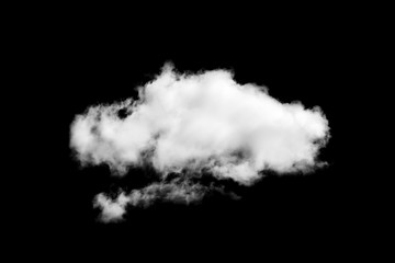 White clouds isolated on black background