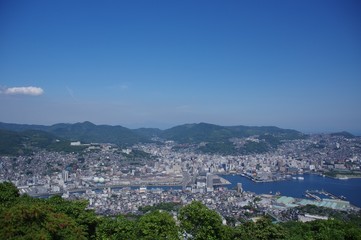 Fototapeta na wymiar 長崎市の風景　稲佐山から