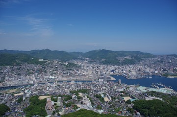 Fototapeta na wymiar 長崎駅周辺の風景　稲佐山から