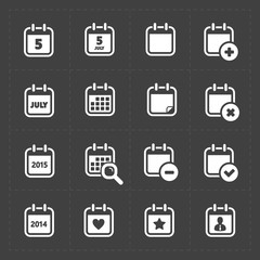 Vector White Calendar Icons