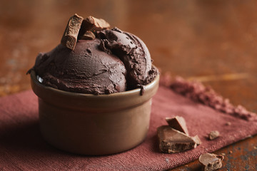 Delicious chocolate homemade ice cream