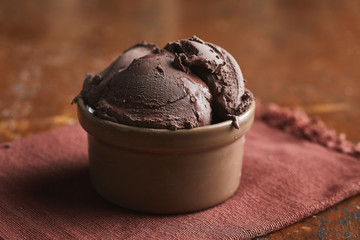 Delicious chocolate homemade ice cream