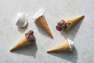 Ice cream on table