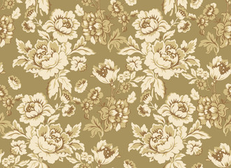 Seamless floral pattern in beige.