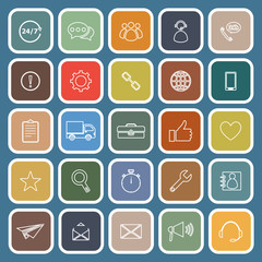 Customer service flat icons on blue background