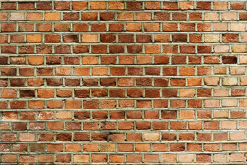 Red brick wall texture grunge background.  For use as interior design.