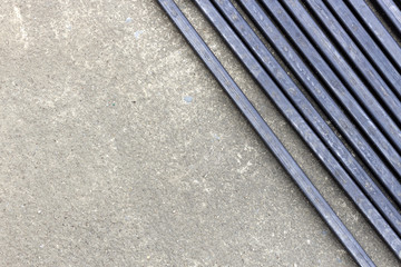 closeup steel on cement floor