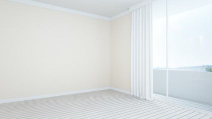 3D Rendering corner interior empty space room and view nature  