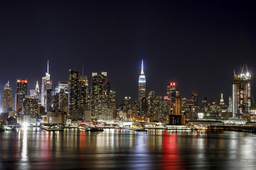 Obraz premium NYC skyline night time