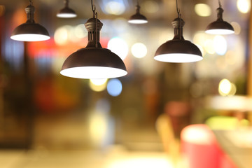 Obraz premium Vintage lamps in a restaurant.