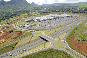 Aerial view of Bagatelle bridge Mauritius