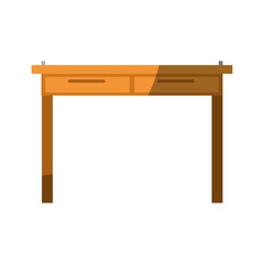 colorful graphic without contour and shading of simple wooden home desk vector illustration