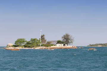 Deserted island in the sea.