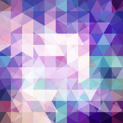 Abstract background consisting of pink, blue, white, purple, triangles. Geometric design for business presentations or web template banner flyer. Vector illustration