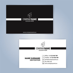 Black and White modern business card template, Illustration Vector 10