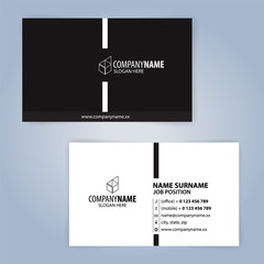Black and White modern business card template, Illustration Vector 10