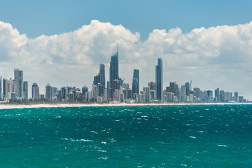 Gold Coast cityscape and Surfers Paradise beach