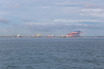 Deep sea port at sea.