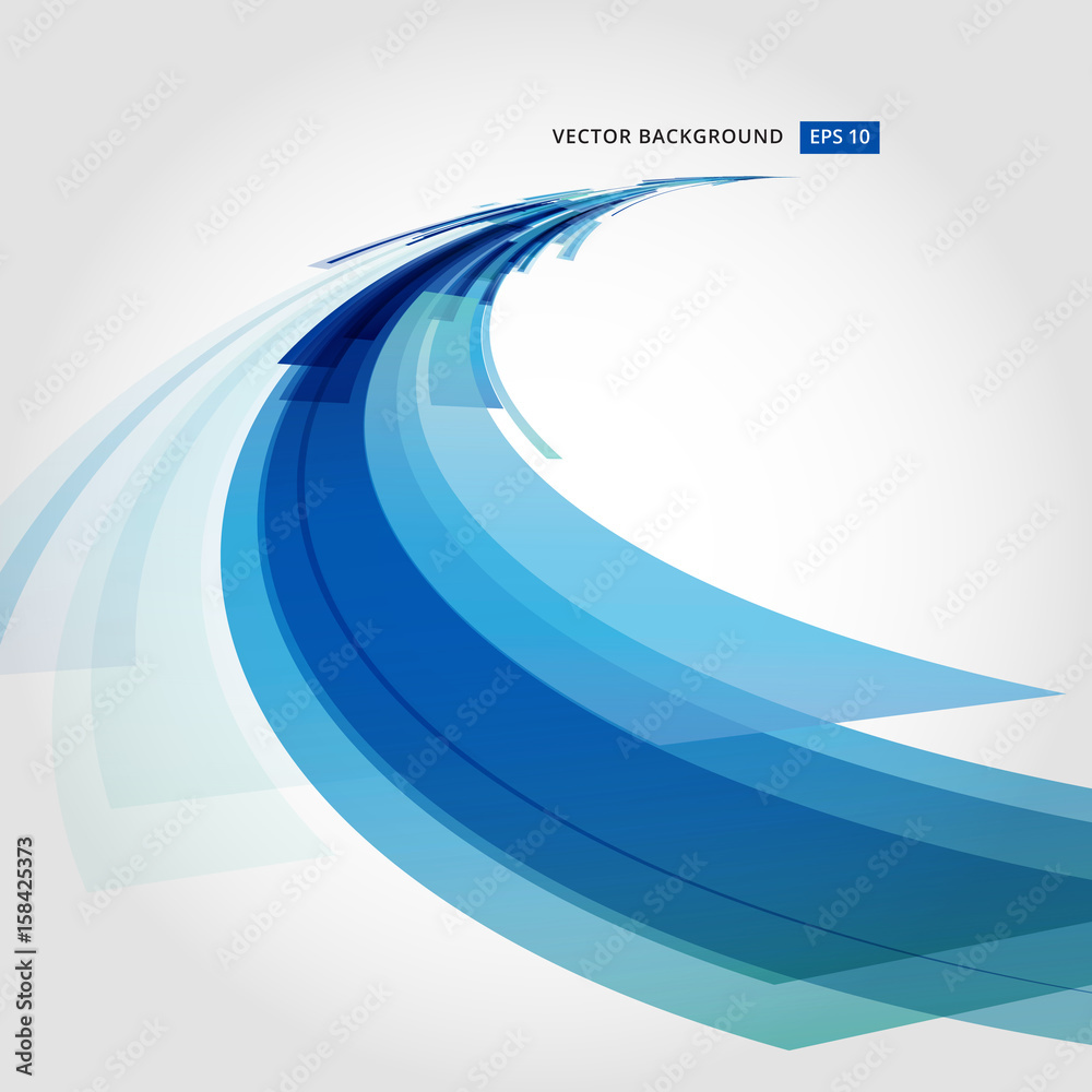 Poster abstract vector background element in blue and white colors perspective